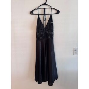 90s Black Halter Dress